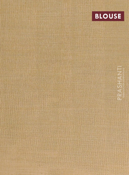 Semi raw silk saree sandal with zari woven buttas and zari woven border