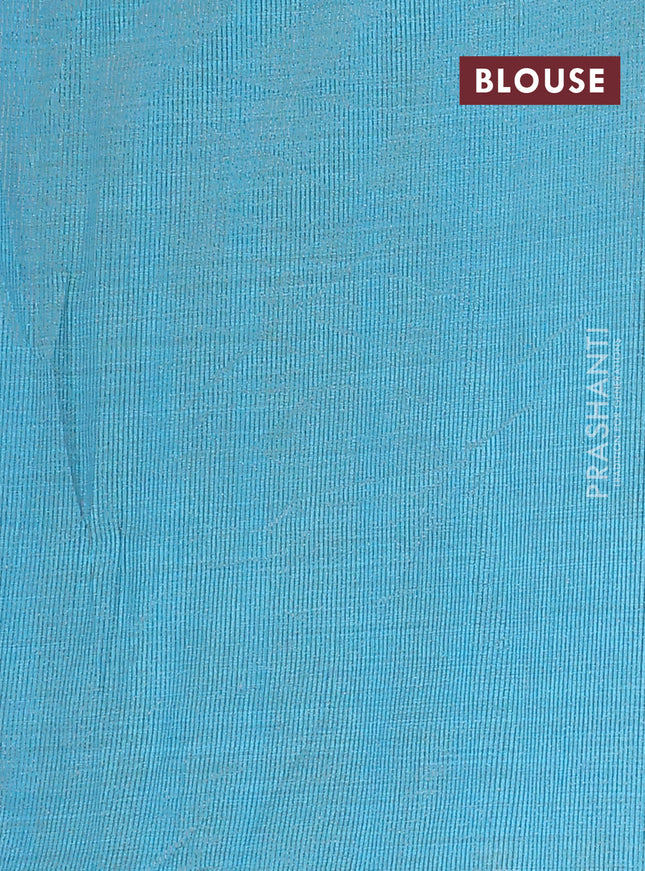Semi raw silk saree light blue with zari woven buttas and zari woven border