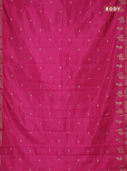 Semi raw silk saree pink with zari woven buttas and zari woven border
