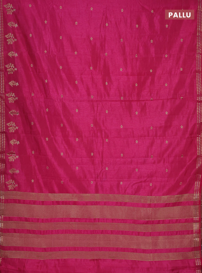 Semi raw silk saree pink with zari woven buttas and zari woven border