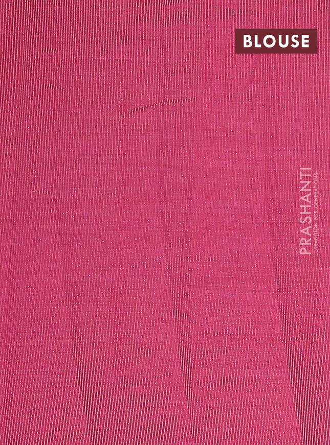Semi raw silk saree pink with zari woven buttas and zari woven border