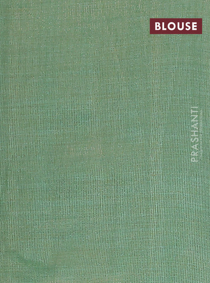 Semi raw silk saree teal green shade with zari woven buttas and zari woven border