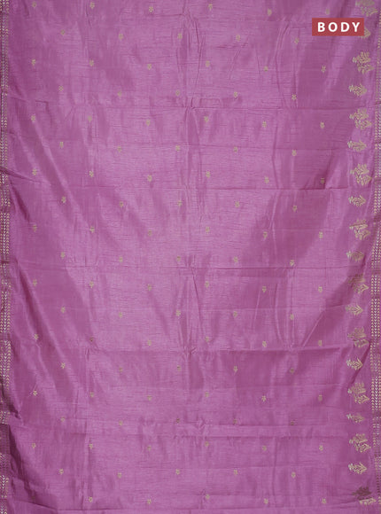Semi raw silk saree lavender with zari woven buttas and zari woven border