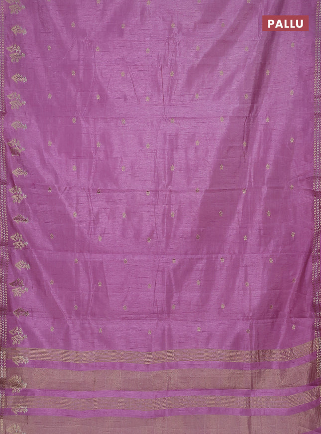 Semi raw silk saree lavender with zari woven buttas and zari woven border