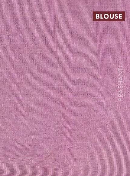 Semi raw silk saree lavender with zari woven buttas and zari woven border