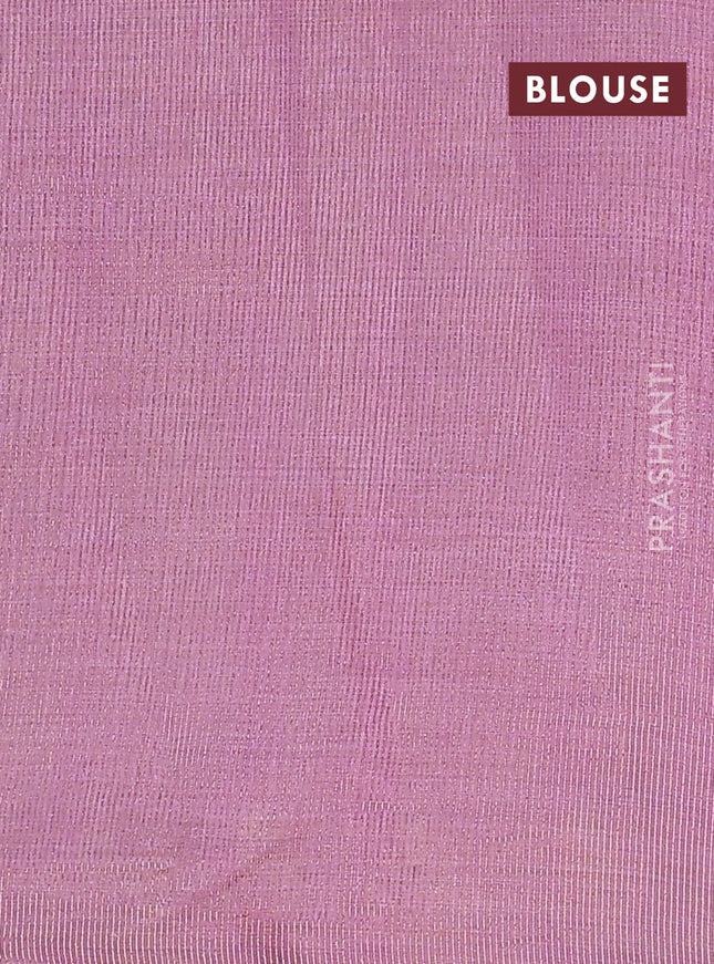 Semi raw silk saree lavender with zari woven buttas and zari woven border