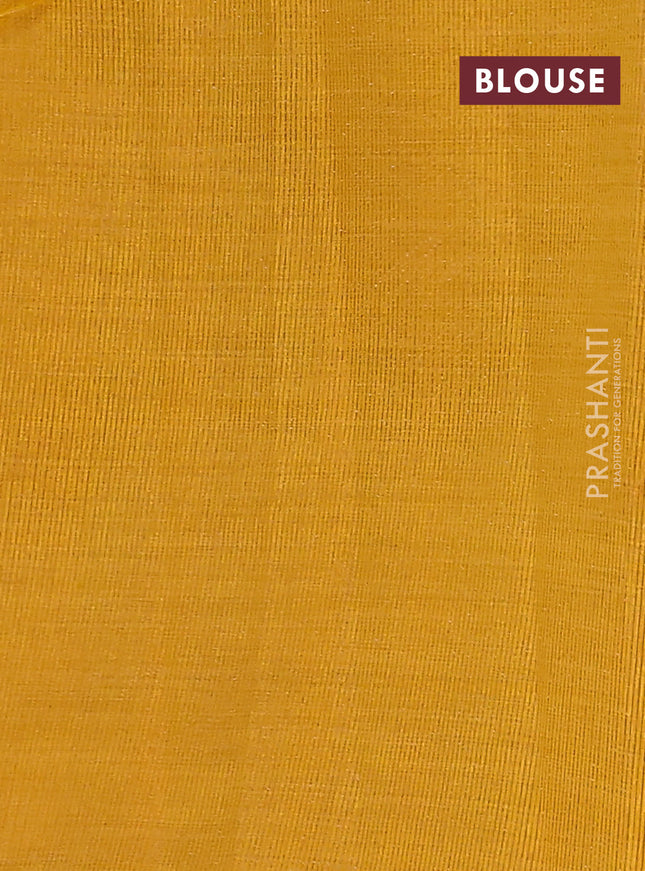 Semi raw silk saree mustard yellow with zari woven buttas and zari woven border