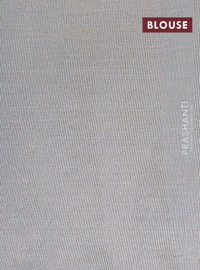 Semi raw silk saree grey with zari woven buttas and zari woven border