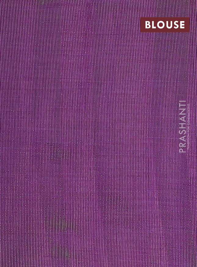 Semi raw silk saree purple with zari woven buttas and zari woven border