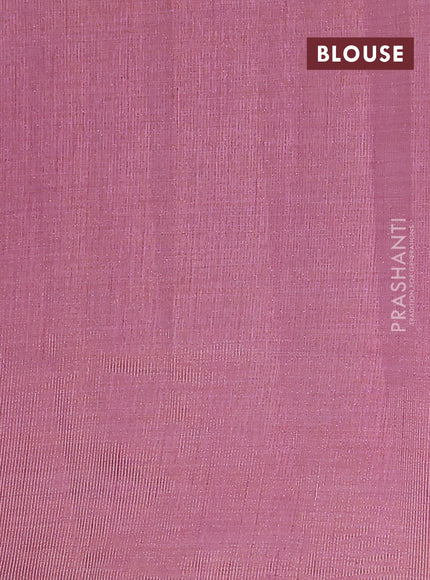 Semi raw silk saree mauve pink with zari woven buttas and zari woven border