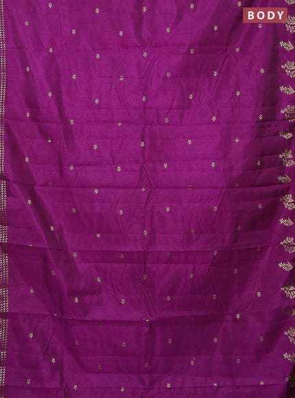 Semi raw silk saree purple with zari woven buttas and zari woven border