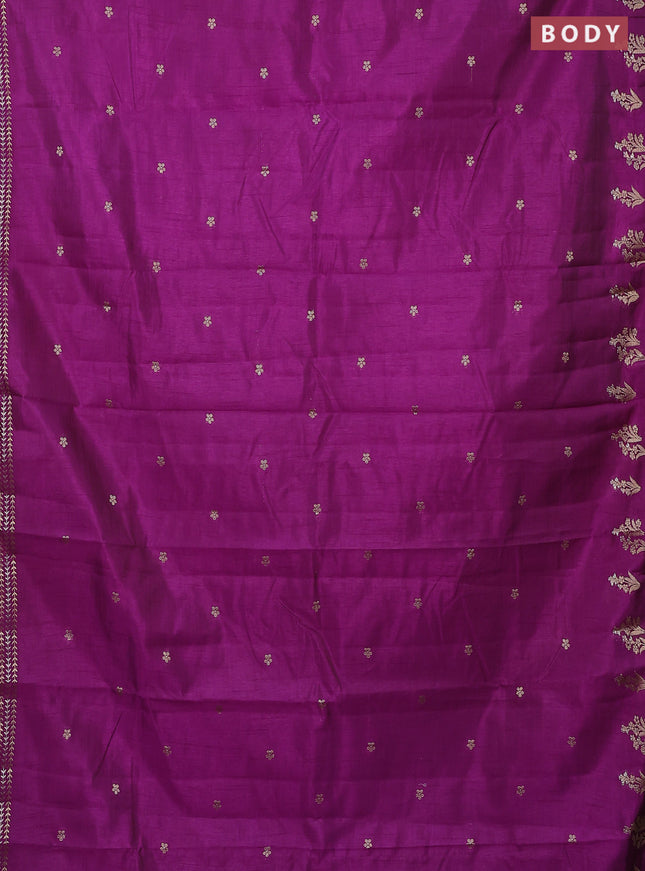 Semi raw silk saree purple with zari woven buttas and zari woven border