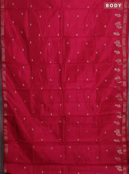 Semi raw silk saree pink with zari woven buttas and zari woven border