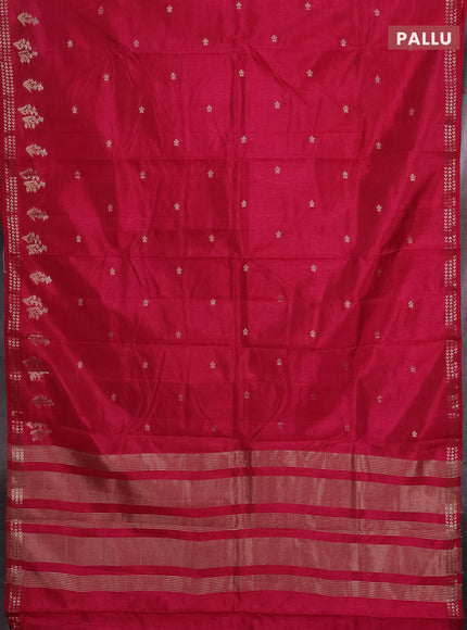 Semi raw silk saree pink with zari woven buttas and zari woven border