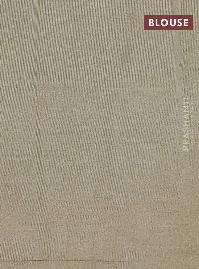 Semi raw silk saree pista green with zari woven buttas and zari woven border