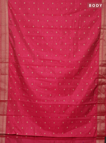 Semi raw silk saree pink with zari woven buttas and zari woven border