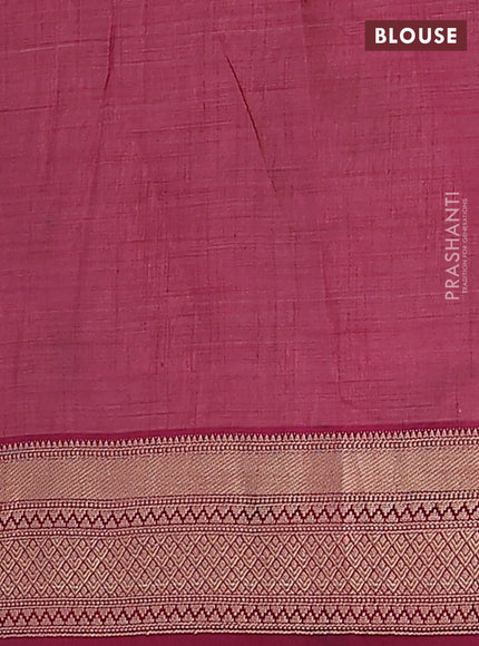Semi raw silk saree wine shade with zari woven buttas and zari woven border