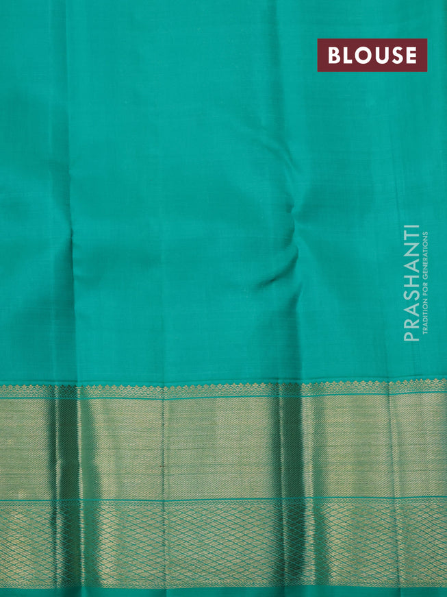 Kanchipuram kora silk saree lime yellow and green with zari woven paisley buttas and zari woven border