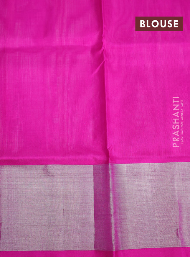 Venkatagiri silk saree light pink and pink with silver zari woven buttas and silver zari woven border