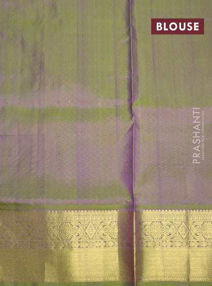 Venkatagiri silk saree lavender shade and dual shade of green with allover zari checks & buttas and rich zari woven border