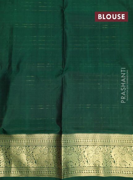 Venkatagiri silk saree dark green with allover zari checks & buttas and rich zari woven border