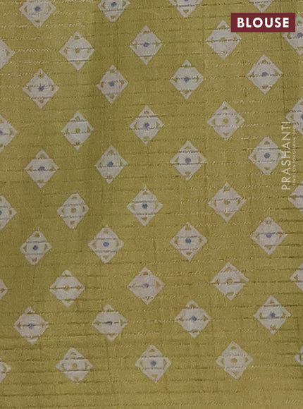 Chappa saree blue shade and lime green with allover small zari checked pattern and printed border