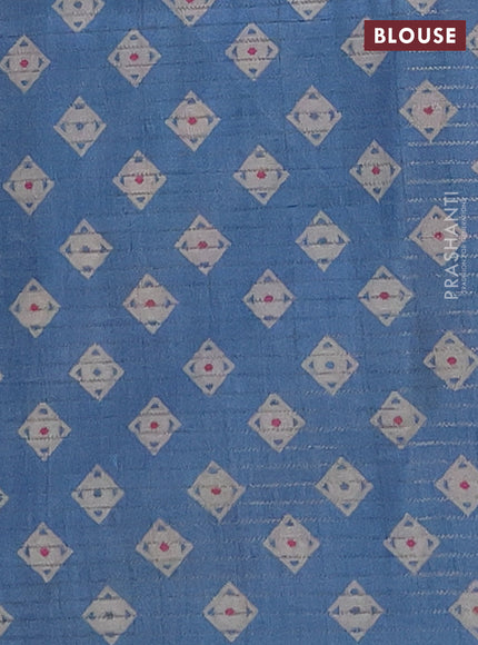 Chappa saree pink and cs blue with allover small zari checked pattern and printed border