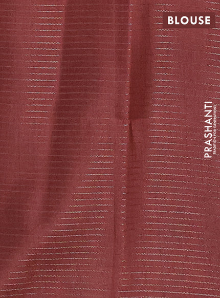 Chappa saree deep maroon and beige with allover small zari checked pattern and floral digital printed pallu