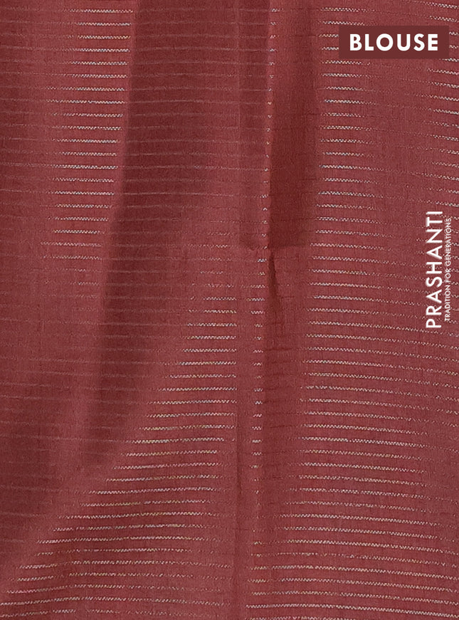 Chappa saree deep maroon and beige with allover small zari checked pattern and floral digital printed pallu