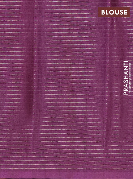 Chappa saree purple and grey with allover small zari checked pattern and printed border