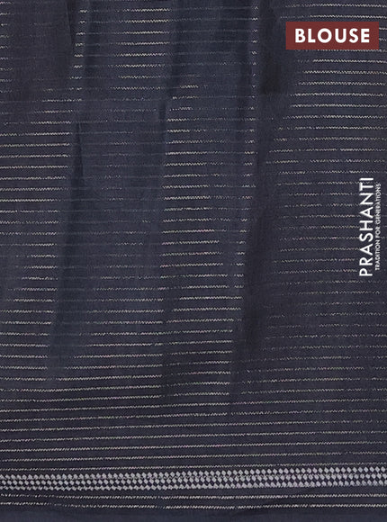 Chappa saree sandal and black with allover small zari checked pattern and temple design zari woven border