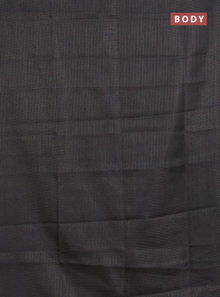 Chappa saree black and beige with allover small zari checked pattern and madhubani printed pallu