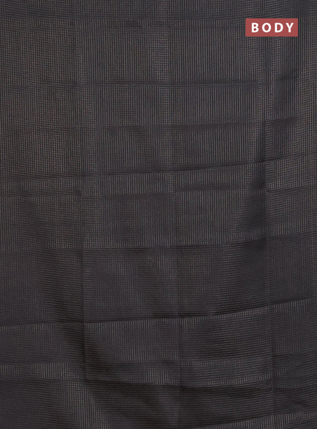 Chappa saree black and beige with allover small zari checked pattern and madhubani printed pallu