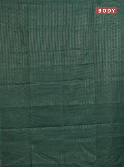 Chappa saree green and beige with allover small zari checked pattern and madhubani printed pallu