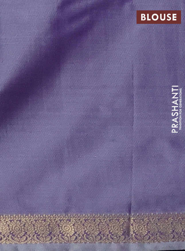 Bangalori semi silk saree lavender shade with allover ikat weaves and zari woven border