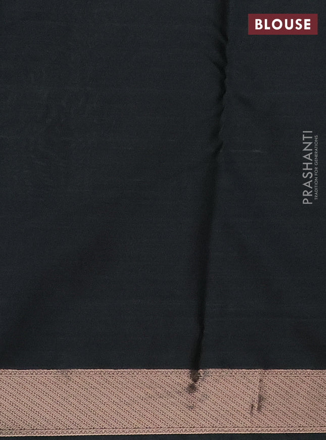 Bangalori semi silk saree green and dark peacock green with allover elephant ikat butta weaves and zari woven border