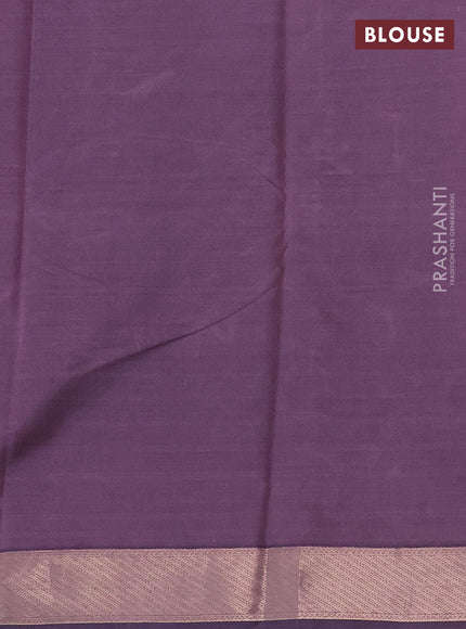 Bangalori semi silk saree pastel peach pink and violet shade with allover elephant ikat butta weaves and zari woven border