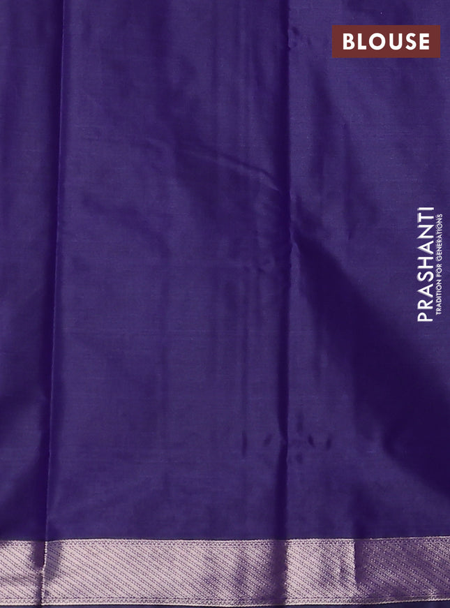 Bangalori semi silk saree lavender and violet shade with allover elephant ikat butta weaves and zari woven border