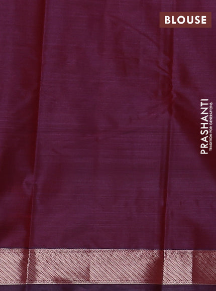 Bangalori semi silk saree red and wine shade with allover elephant ikat butta weaves and zari woven border