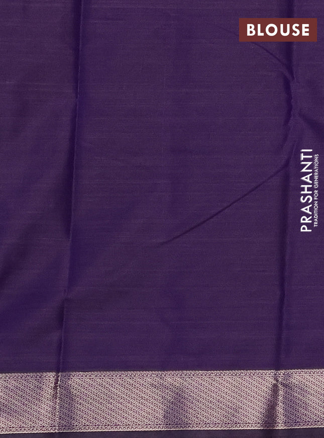 Bangalori semi silk saree dual shade of violet and purple with allover elephant ikat butta weaves and zari woven border