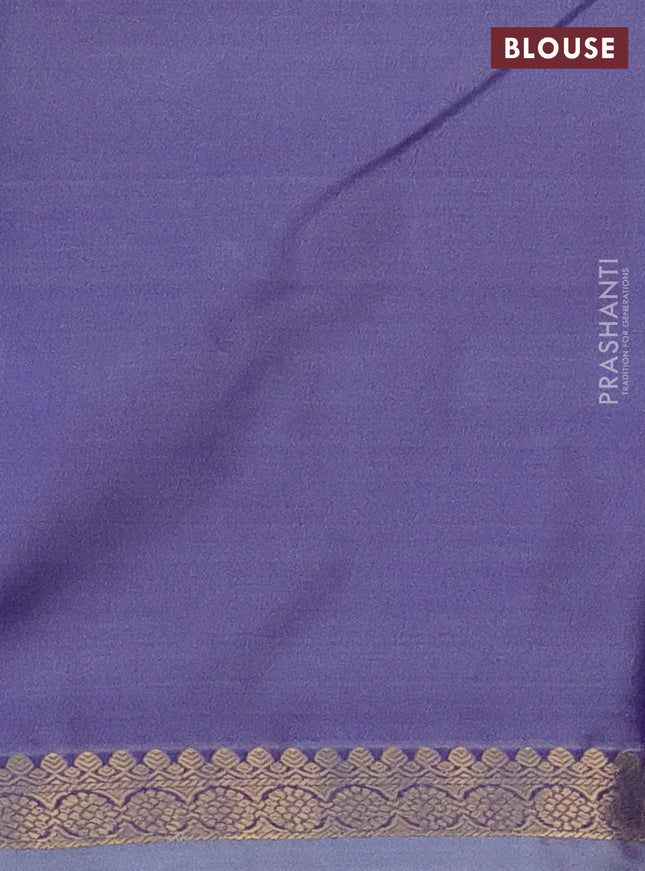 Bangalori semi silk saree dual shade of violet with allover ikat butta weaves and zari woven border