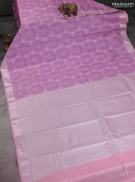 Bangalori semi silk saree peach shade with allover ikat weaves and zari woven border