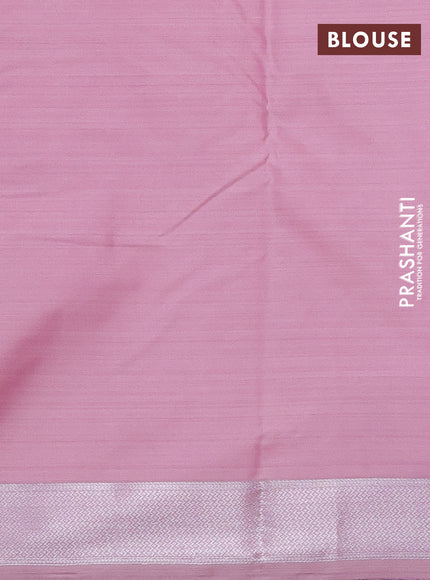 Bangalori semi silk saree peach shade with allover ikat weaves and zari woven border