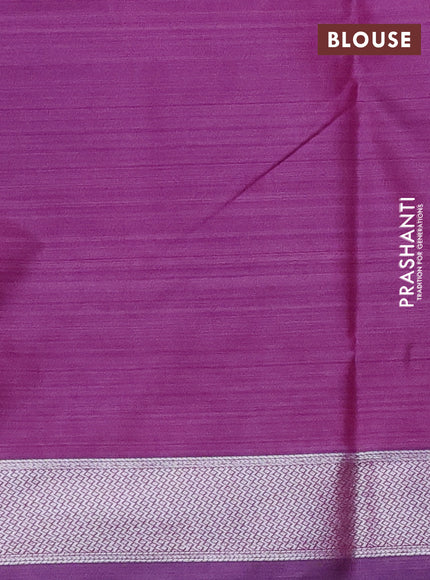 Bangalori semi silk saree purple with allover ikat weaves and zari woven border
