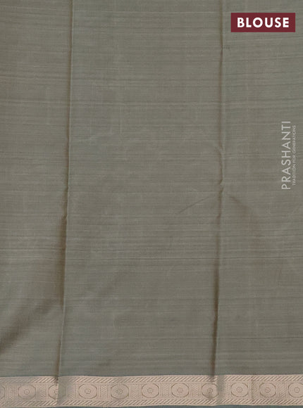 Bangalori semi silk saree grey with allover floral ikat weaves and zari woven border