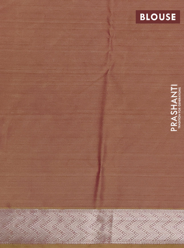 Bangalori semi silk saree mild purple and mehendi green with allover ikat weaves and zari woven border