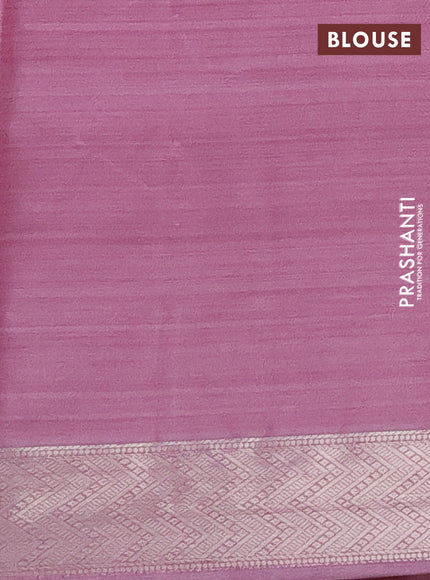 Bangalori semi silk saree pastel pink and magenta pink with allover ikat weaves and zari woven border