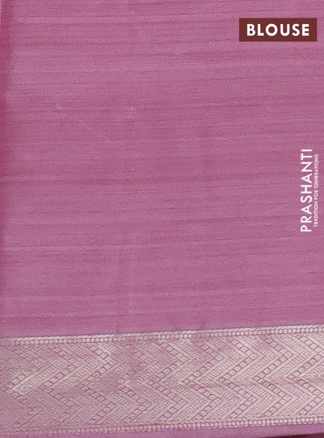 Bangalori semi silk saree pastel pink and magenta pink with allover ikat weaves and zari woven border