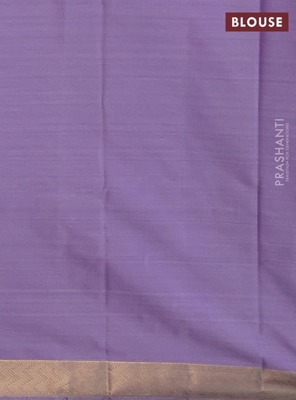 Bangalori semi silk saree pastel lavender with allover ikat weaves and zari woven border