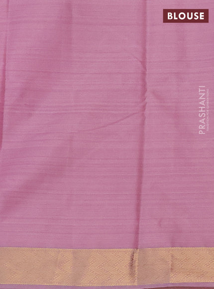Bangalori semi silk saree pastel pink with allover ikat weaves and zari woven border